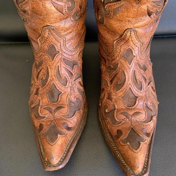 Corral Boots Western Heart Embroidery Zipper Women’s Size 6.5 M - Picture 2 of 9